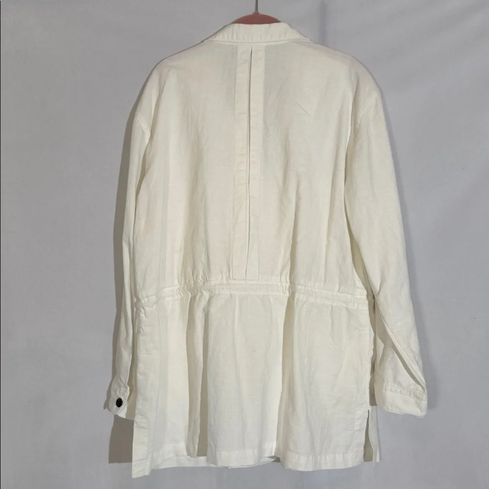 Faherty Larkspur Utility Jacket Size L Ivory White Lightweight - Picture 5 of 12